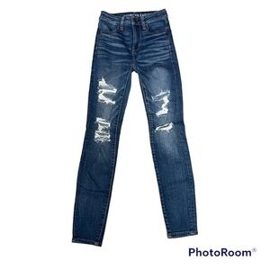 American Eagle super stretch high rise jegging distressed size 00R